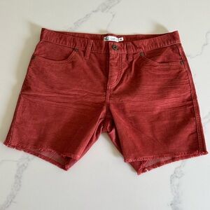 Carve Designs Oahu Corduroy Cut Off Shorts 6 Womens Rust Frayed Hem High Waist